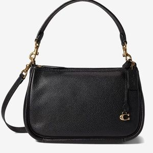 COACH Soft Pebble Leather Cary Convertible Crossbody BLACK